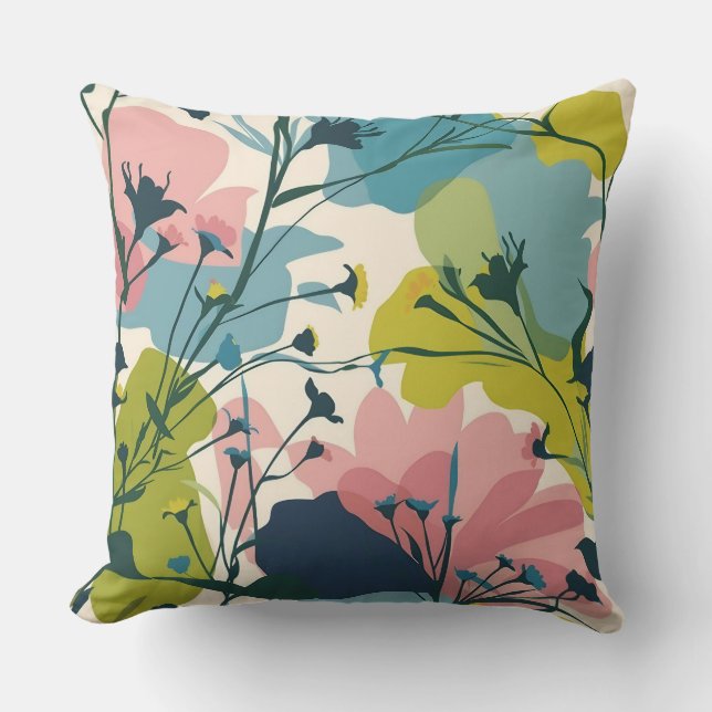 "Floral Symphony": Ein kinematisches Vector Patter Kissen (Vorderseite)