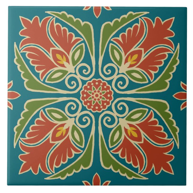 Floral Talavera Tile  Fliese (Vorderseite)