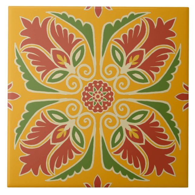 Floral Talavera Tile  Fliese (Vorderseite)
