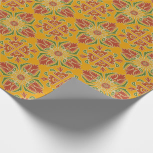 Floral Talavera Tile Wrapping Paper Geschenkpapier