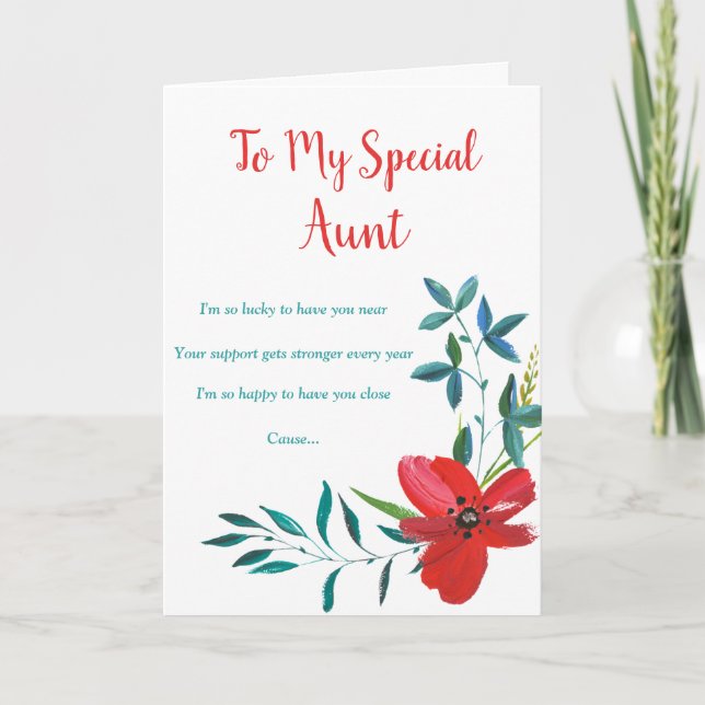 Floral Tante Birthday Card Karte (Vorderseite)