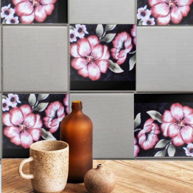 Floral Tapestry  Fliese (Add a touch of the garden to your wall decor, with these May Bloom Ceramic Tiles!)