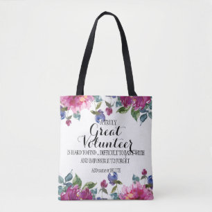 Floral Tasche Volunteer Vielen Dank Dankeschön Ges