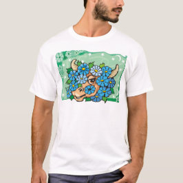 Floral Taurus Bull mit Blumen T-Shirt
