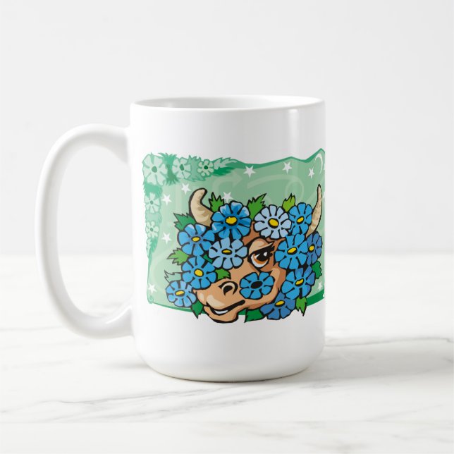 Floral Taurus Bull mit Blumen Tasse (Links)
