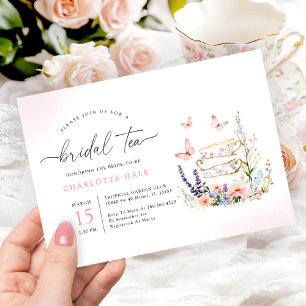 Floral Tea Watercolor-Brautbad-Einladung Einladung