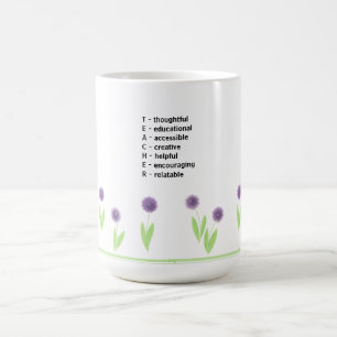 Floral Teacher Akrostic Design Kaffeetasse