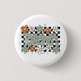 Floral Teacher Button