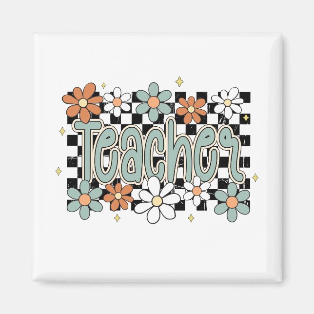 Floral Teacher Magnet (Vorne)