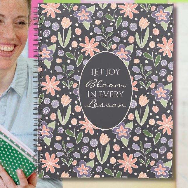 Floral Teacher Planner - Let Joy Bloom Design Planer (Floral Teacher Planner – Inspirational “Let Joy Bloom in Every Lesson” Design)