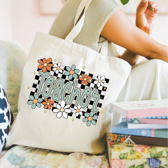 Floral Teacher Tote Bag Tragetasche (Floral teacher tote bag)