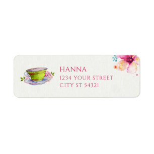 Floral Teacup Address Labels