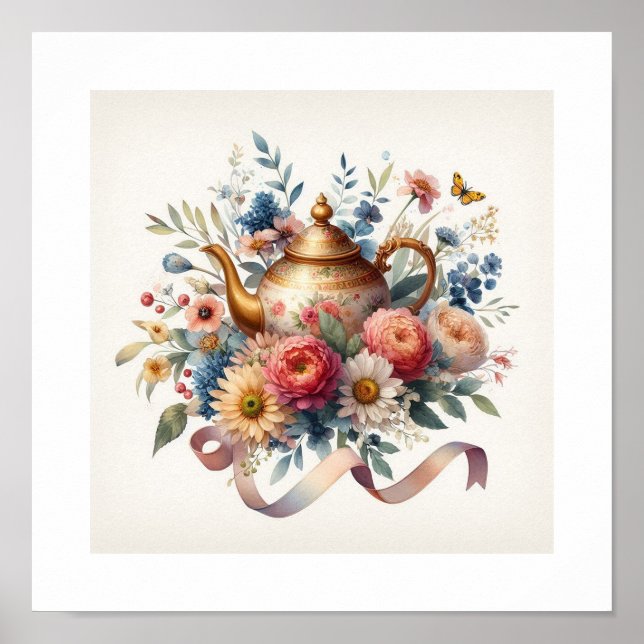 Floral Teapot 6 Poster (Vorne)