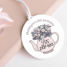 Floral Teapot Girly Birthday Tee Party