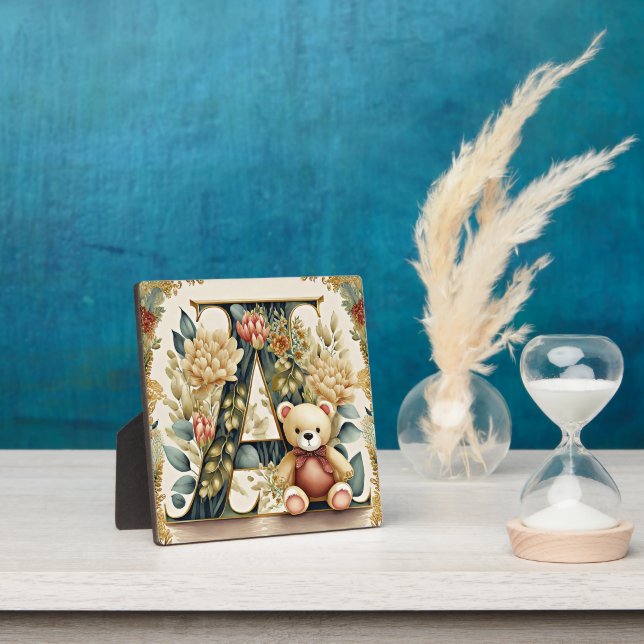 FLoral Teddy Bear Brief A Fotoplatte (InSitu)