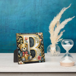 FLoral Teddy Bear Brief B Fotoplatte