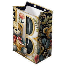 FLoral Teddy Bear Brief B Mittlere Geschenktüte