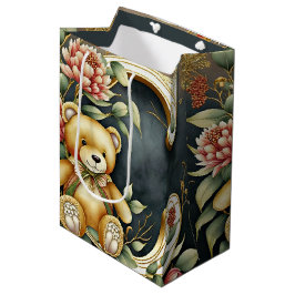 FLoral Teddy Bear Brief C Mittlere Geschenktüte