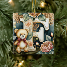 FLoral Teddy Bear Brief F Keramikornament