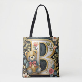 FLoral Teddy Bear Letter B Baby