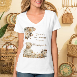 Floral Teddy Bear Mommy to Be Baby Showroom T - Sh T-Shirt