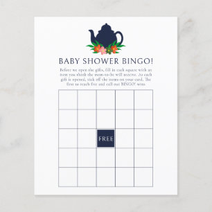 Floral Tee Party Baby Shower Bingo Game