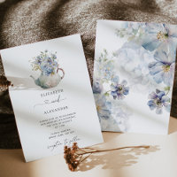 Floral Teekanne elegante blaue Hochzeit