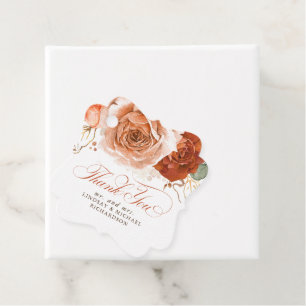 Floral Terracotta Boho Wedding Vielen Dank Geschenkanhänger