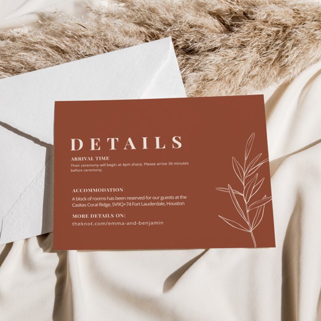 Floral Terracotta Hochzeitskarte Begleitkarte (Von Creator hochgeladen)