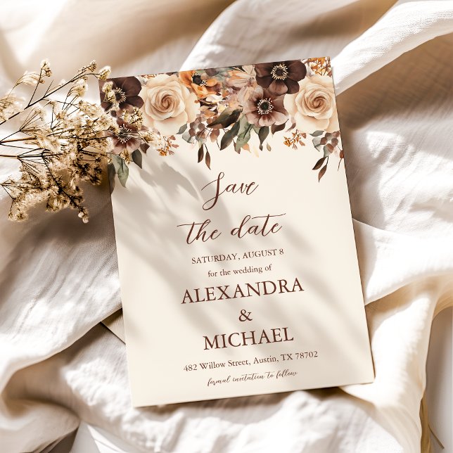 Floral Terracotta Wedding Save The Date (Von Creator hochgeladen)