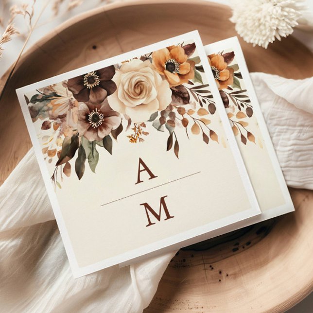 Floral Terracotta Wedding Serviette (Von Creator hochgeladen)