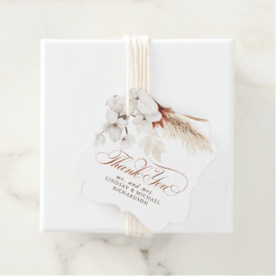 Floral Terracotta White Boho Wedding Vielen Dank Geschenkanhänger