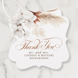 Floral Terracotta White Boho Wedding Vielen Dank Geschenkanhänger