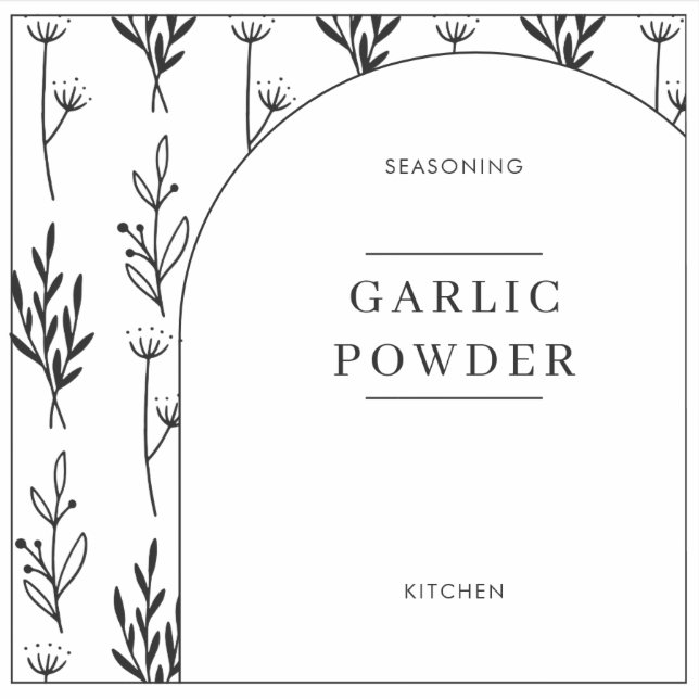 Floral Text Minimal Kitchen Pantry Jar Labels (Vorderseite)