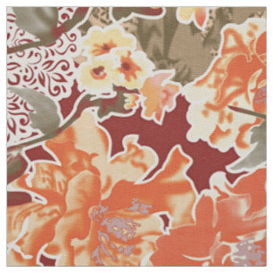 Floral Textile Lace Vintage rote Orange Stoff