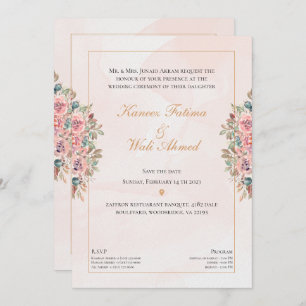 Floral & texturierte islamische Hochzeit I Einladung