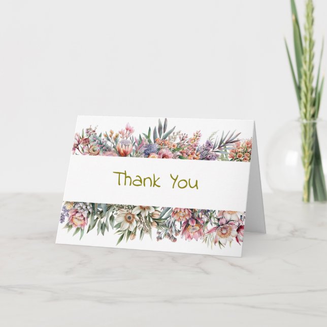 Floral Thank You Card Dankeskarte (Vorderseite)
