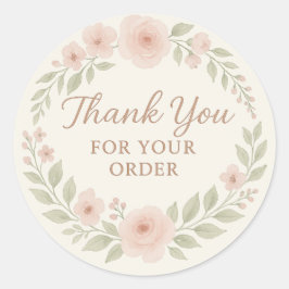 Floral Thank You Label Runder Aufkleber