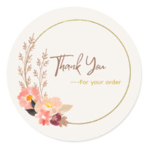 Floral 'Thank you' stickers 