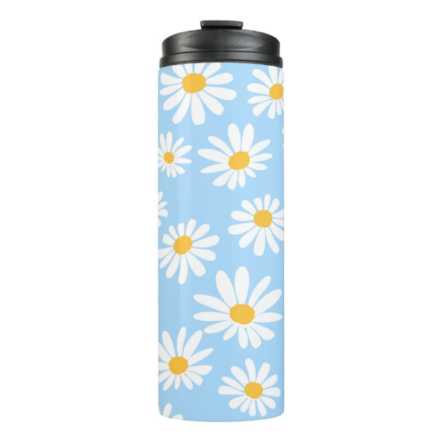 Floral thermal mug, daisy flowers  thermosbecher (Vorderseite)