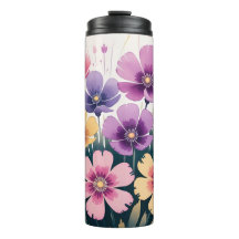 Floral Thermal Tumbler - Isolierter Reisecup