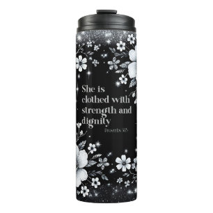 Floral Thermal Tumbler - Sprichwörter 31:25 für Fr Thermosbecher