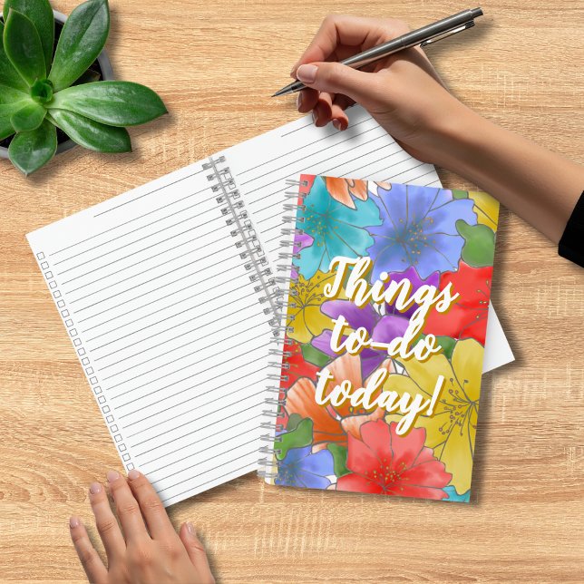 Floral Things To-Do Today! Checklist Notizbuch (Von Creator hochgeladen)