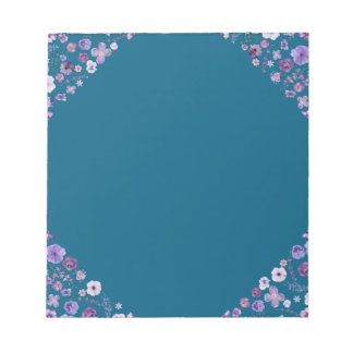 Floral Tide Notepad - Tiefe Aquamarine Ecke Elegan Notizblock