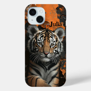 Floral tiger 3D mit Individuelle Name Case-Mate iPhone Hülle