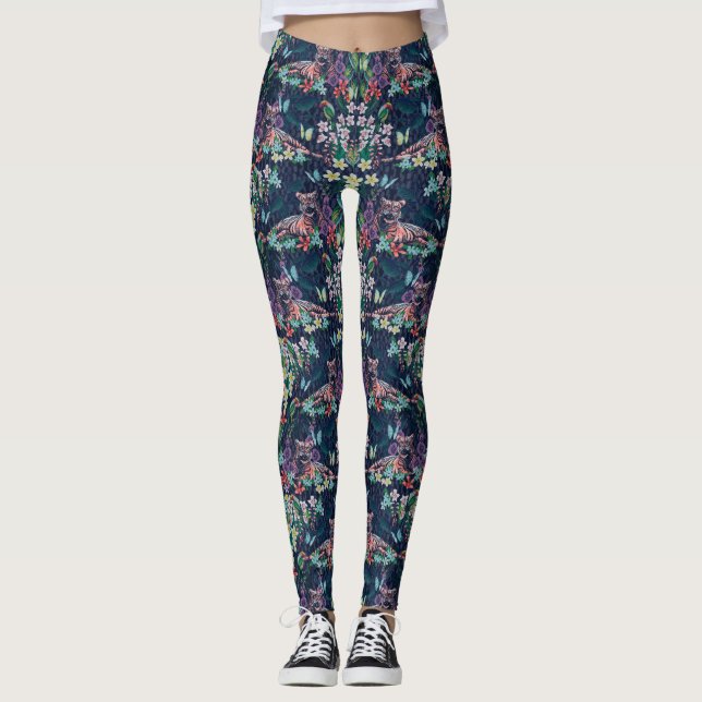 Floral Tiger Leggings (Vorderseite)