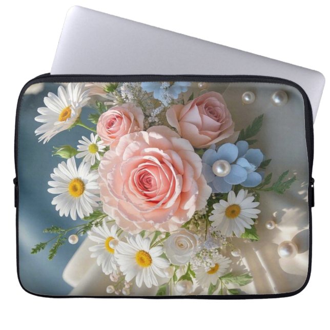 Floral Timeless Eleganz trifft flüsterte Romantik Laptopschutzhülle (Vorderseite)
