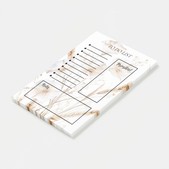 Floral To-Do List Post-it Klebezettel (angewinkelt)