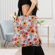 Floral Tote Bag für den täglichen Einkauf und die