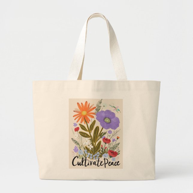 Floral Tote Bag Jumbo Stoffbeutel (Vorne)